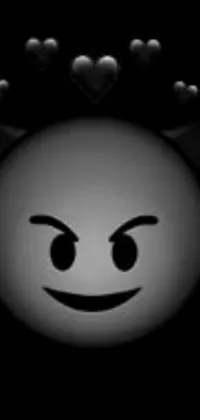 This stunning black and white live wallpaper features a variety of striking and unique elements, including a smiley face, reddit, vanitas, white horns queen demon, roblox avatar, angry light, and monochrome accents