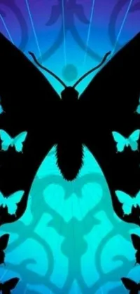This mesmerizing phone live wallpaper features a stunning digital art of a butterfly on a blue background