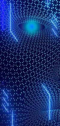 Get mesmerized with this abstract illusionistic live wallpaper for your phone! The computer screen emits a blue light complemented by intricate body contours, black holes, and vector art