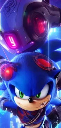 This lively phone wallpaper features Sonic the Hedgehog from the popular Sonic the Hedge game franchise