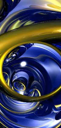 This blue and gold swirl design is a stunning live wallpaper for your phone