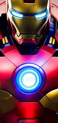 Experience the ultimate superhero energy with this vector art live wallpaper on your phone! Our vibrant cinematic lighting and expert keyshot rendering techniques create a close-up view of a red Iron Man suit
