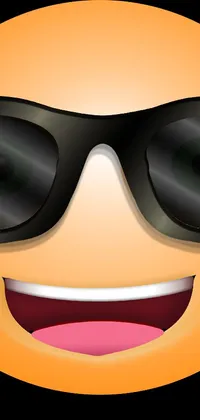 This lively phone live wallpaper is a must-have for anyone looking to add a pop of color to their device! The design features an energetic smiley face wearing bold orange sunglasses, set against a vector art background