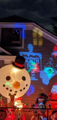 Light Cartoon Snowman Live Wallpaper