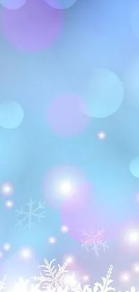 Enhance the look of your phone with this breathtaking live wallpaper featuring a blue and white winter wonderland by NHK Animation Studio