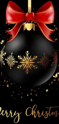 This black and gold Christmas ornament live wallpaper is a perfect addition to your phone’s background this holiday season