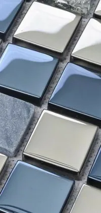 Experience the beauty of iridescent glass tiles with this Phone Live Wallpaper