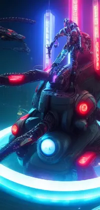Looking for a captivating live wallpaper to spruce up your phone screen? Look no further than this cyberpunk-inspired masterpiece! With a giant spider, neon scales and striking cyborg tech, this wallpaper is sure to turn heads