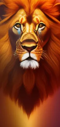 Experience the majestic beauty of a lion's head in this stunning digital painting