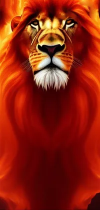 Get ready to elevate your phone's screen with this stunning live wallpaper featuring a lion's close-up, crafted in digital art