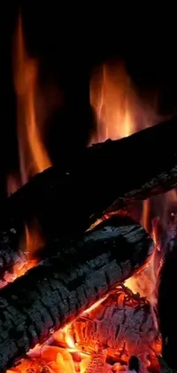 This phone live wallpaper offers breathtaking details of a warm and cozy fireplace or a tranquil and peaceful campfire at night, with highly-detailed, 8k, and life-like flames