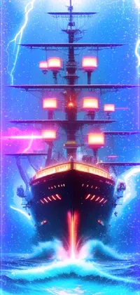 Bring adventure to your phone with this stunning live wallpaper of a large ship floating in the midst of a body of water