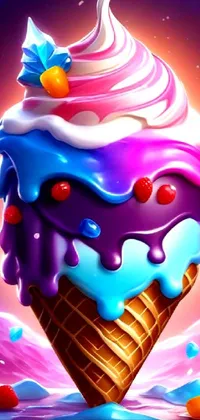 Light Food Ice Cream Cone Live Wallpaper