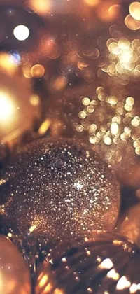 Light Gold Christmas Ornament Live Wallpaper