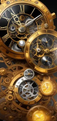 Light Gold Clock Live Wallpaper