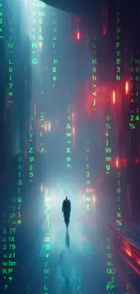 This live wallpaper features digital art inspired by sci-fi film noir