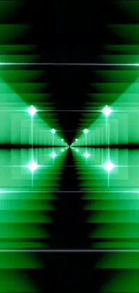 This is an amazing live wallpaper for your phone that features a long green light tunnel inspired by futuristic star-gates