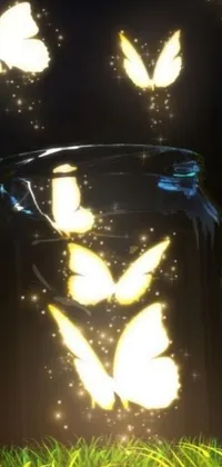 This magnificent live wallpaper features a glass jar filled with beautiful butterflies that flutter about in a mesmerizing fashion