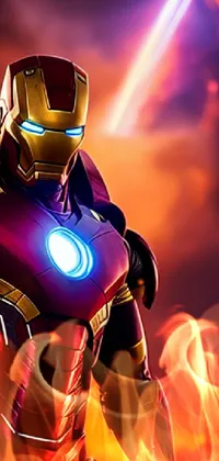 Light Iron Man Cartoon Live Wallpaper