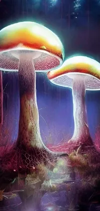 Light Mushroom Natural Landscape Live Wallpaper