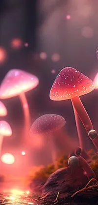 Light Mushroom Water Live Wallpaper