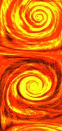 This live wallpaper showcases mesmerizing digital art featuring fiery swirls in warm colors, depicting an endless spiral that seems to lead to a portal to the depths of hell