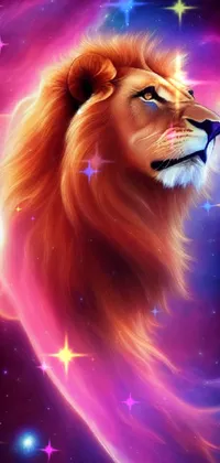 Elevate your phone background with this stunning live wallpaper featuring a close-up of a lion's profile