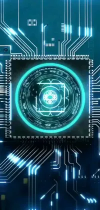 Get a stunning phone live wallpaper featuring a computer chip on a circuit board, with hints of Reddit, sacred geometry, and artificial intelligence all blended together