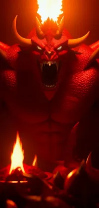 Looking for an edgy and sinister live wallpaper? Check out the close-up of this menacing red demon! This realistic 3D render showcases the intricacies of the demon's features and fiery aura, immersing you into its dark hellish realm