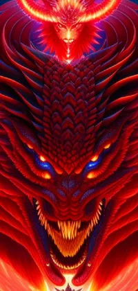 This phone live wallpaper features a striking image of a demonic creature with glowing eyes