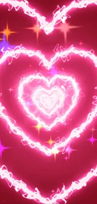 Red love hearts, dark neon, love hearts, loveurhunny, pretty, HD phone  wallpaper