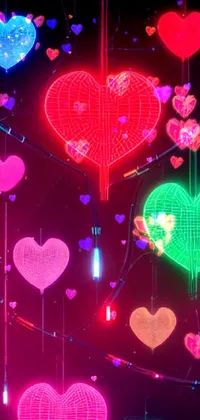 Neon Heart Touch Live Wallpaper - free download
