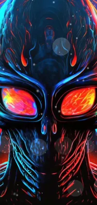 Looking for a unique and eye-catching live wallpaper for your phone? Check out this design! Featuring a close-up of a person wearing glasses plus elements of nuclear art, fiery skulls, intriguing digital art, and a volcanic skeleton, this wallpaper is both dynamic and intricate