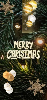 This Christmas tree live wallpaper for your phone features a realistic view of a beautifully decorated tree, complete with shiny ornaments and sparkling lights