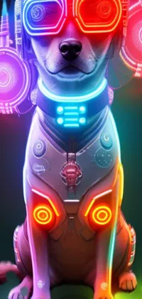 Get the latest phone live wallpaper featuring a cyberpunk-style robotic dog