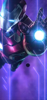 Experience the thrills of Tony Stark's superhero alter-ego in this live wallpaper depicting Iron Man as he flies through space, clad in his powerful varia suit