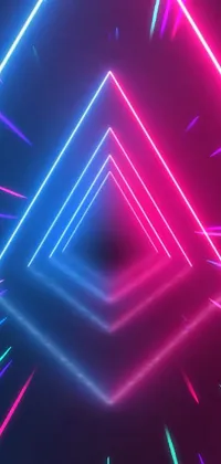 This phone live wallpaper boasts an awe-inspiring, digital neon light tunnel in a dark space that's filled with pink and blue neon lights