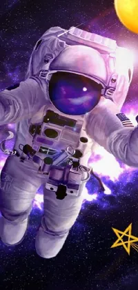 Light Purple Astronaut Live Wallpaper