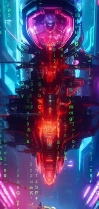 Immerse yourself in the dark, gritty world of cyberpunk with this futuristic spaceship phone live wallpaper