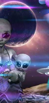 Alien and Child Live Wallpaper