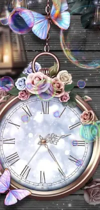 Light Purple Clock Live Wallpaper