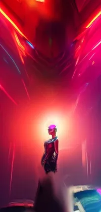 Discover an electrifying phone live wallpaper with cyberpunk and neon inspired art