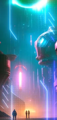 Experience a breathtaking futuristic world with this stunning cyberpunk live wallpaper