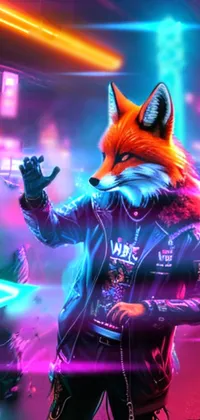 Live wallpaper Furry on the roof cyberpunk / interface personalization