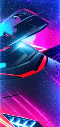 Get a glamourous and bold pink and red Lamborghini style sports car wallpaper for your phone! This stunning digital art design by Aleksander Kotsis features a neon geometry with sleek concepts