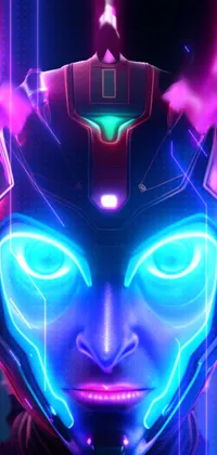Enhance your phone's aesthetic with this stunning live wallpaper - a digital art piece inspired by futuristic sci-fi and cyberpunk