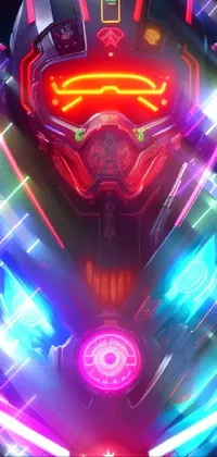 This live wallpaper boasts a futuristic helmet with neon lights that will add a touch of sci-fi to your phone background