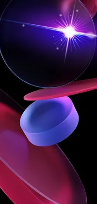 Looking for a stunning live wallpaper for your phone? Look no further than this red and blue object on a black background! This raytraced image is currently trending on Behance and features beautiful digital art with lens orbs and sparse floating particles