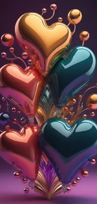 Download Neon Hearts Cyber Y2K Aesthetic Wallpaper