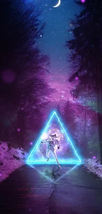 Light Purple Triangle Live Wallpaper